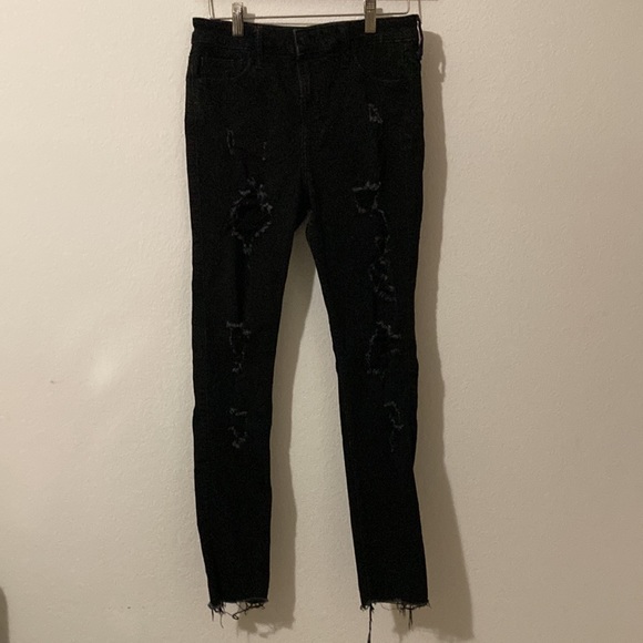 Hollister Distressed black classic stretch jeans W29 L28 High-Rise Super Skinny. - Picture 4 of 15